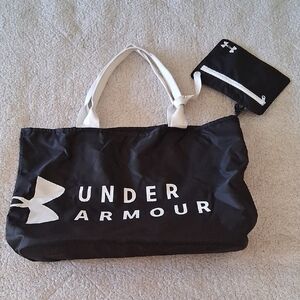 Under Armour Black and White Tote with Pouch